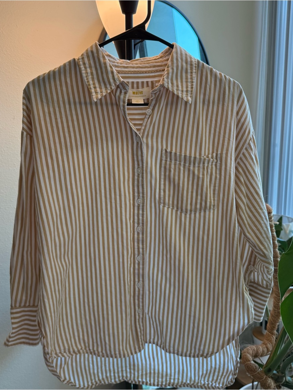 Maeve Anthropologie Stripe Button-Up Shirt (size S petite)